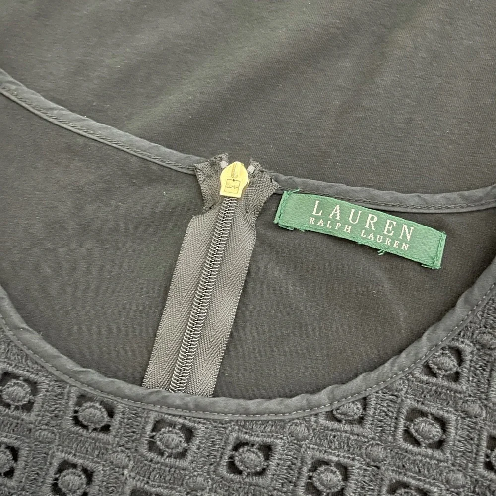 Lauren Ralph Lauren Black Eyelet Textured Tank - Picture 8 of 11